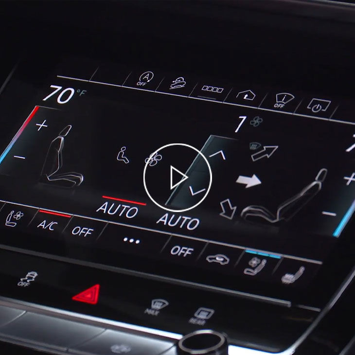 Close-up on the climate control features in an Audi.