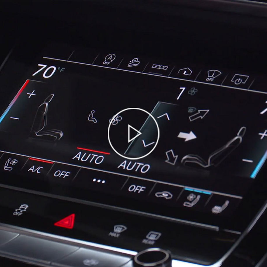 Close-up on the climate control features in an Audi.