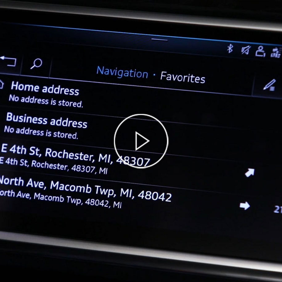 Close-up of the favorites screen on an Audi MMI. 