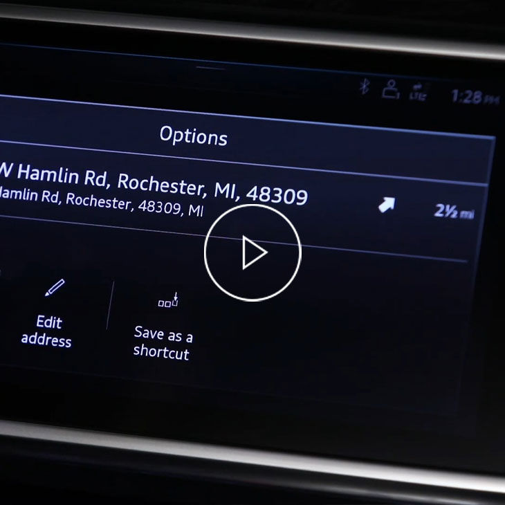  Close-up of the MMI screen displaying the "save as shortcut" button.