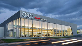 Exterior of the Audi Denver dealership.