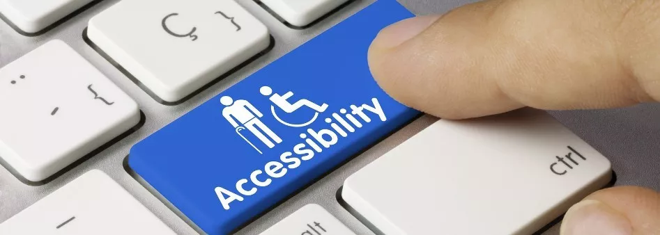 keyboard with a button that says accessibility