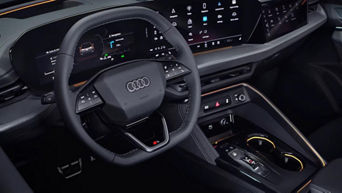Interior of the 2025 Audi Q5 from the driver seat view.