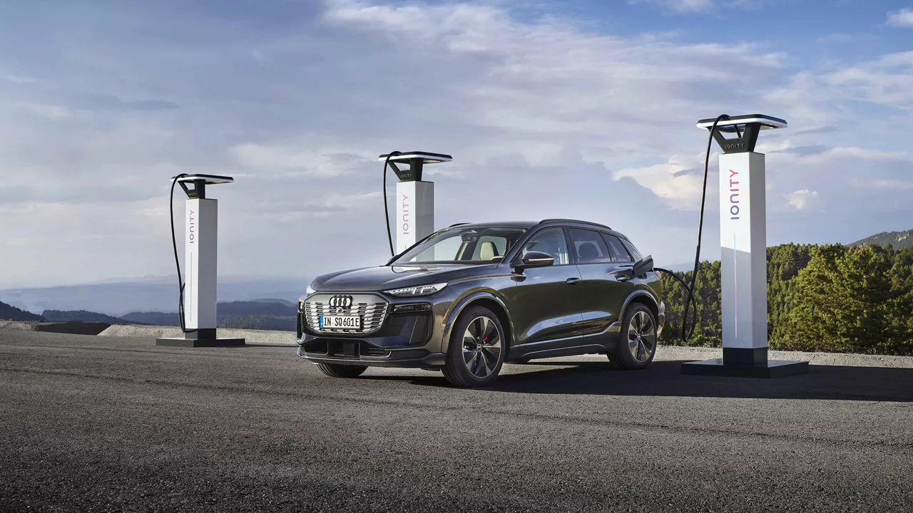 Audi Q6 e-tron charging.