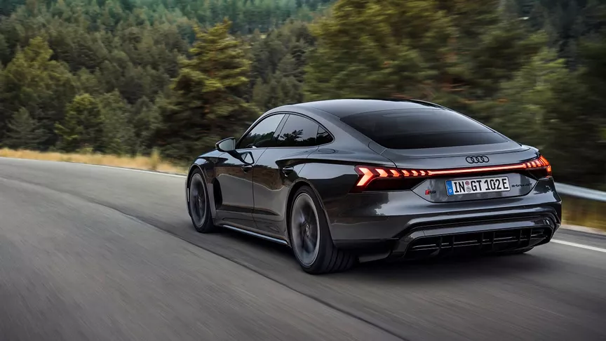 Left profile view of an Audi q8 vehicle parked.