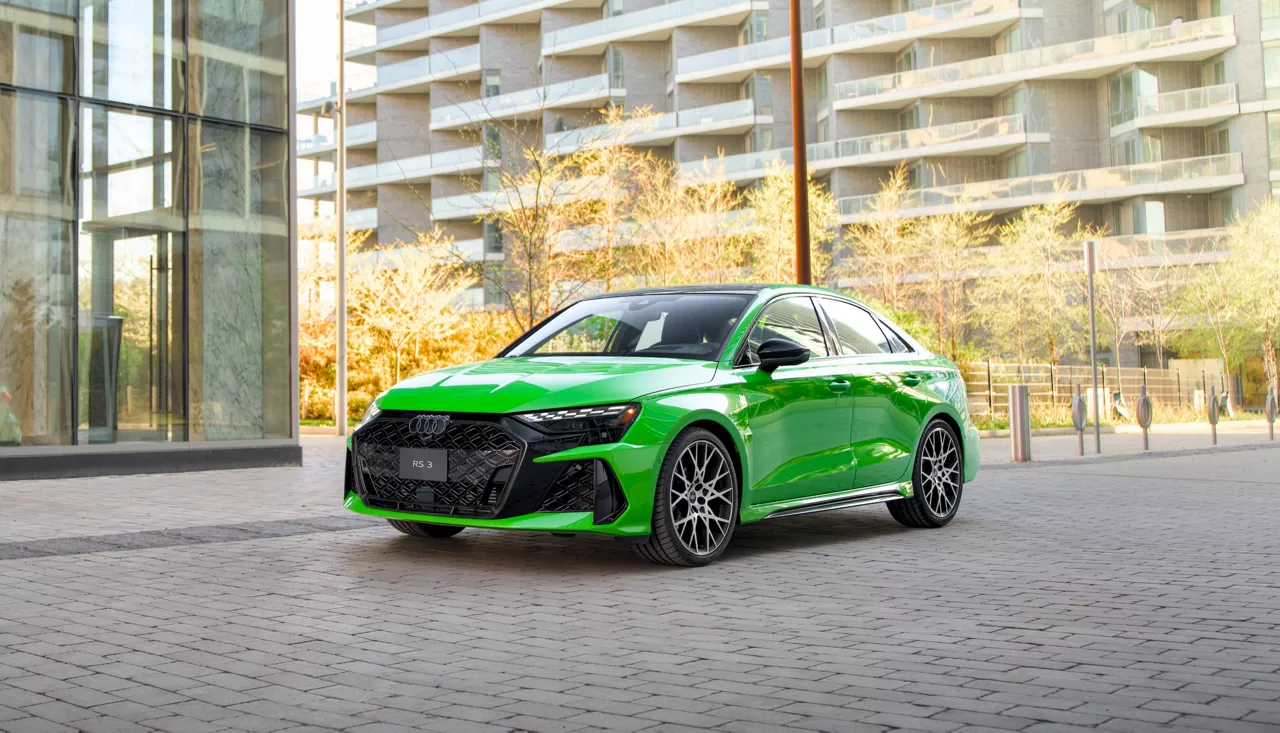 2025 Audi RS3 Verhicles parked in front of building 