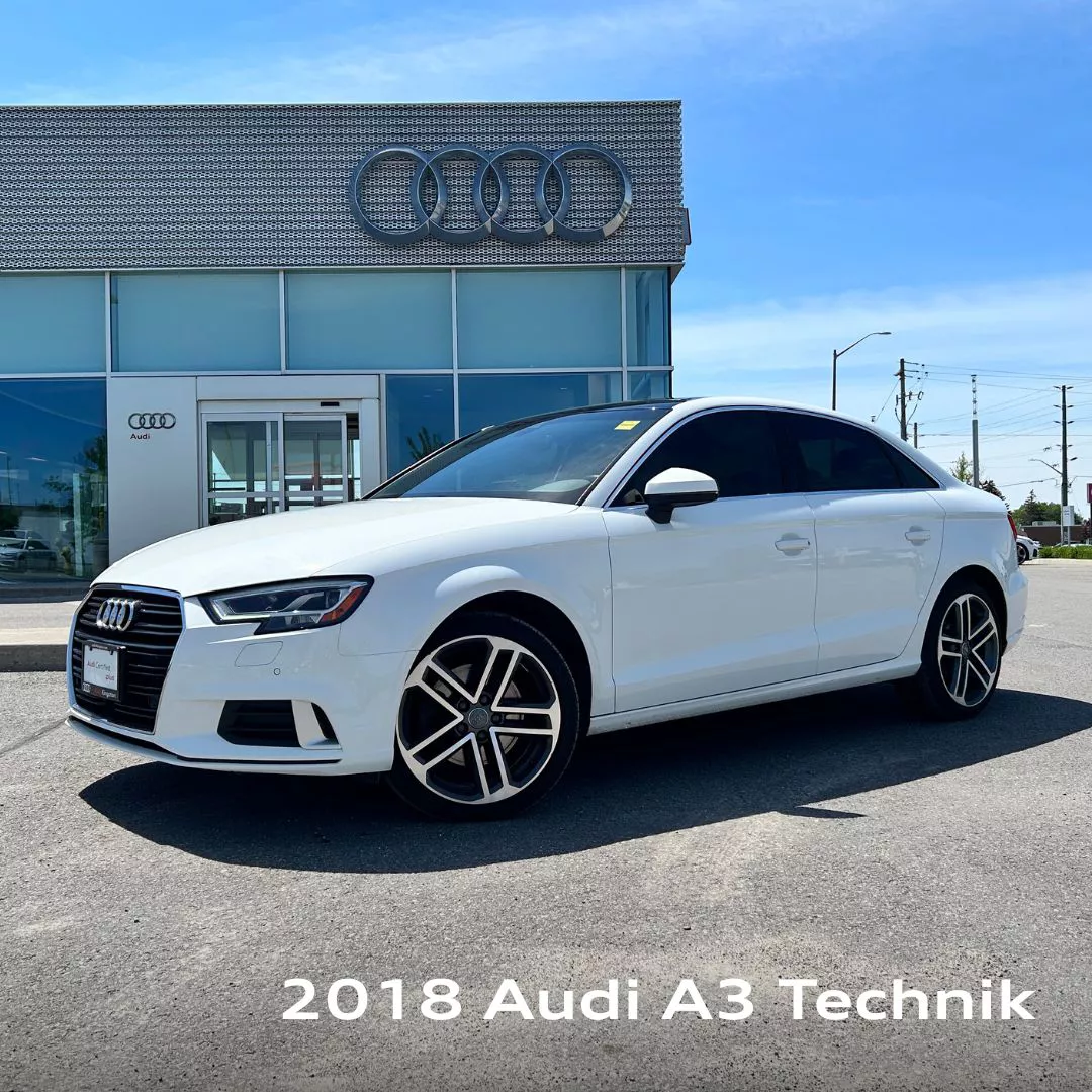 image of a 2018 Audi A3 Technik in front of Audi Kingston