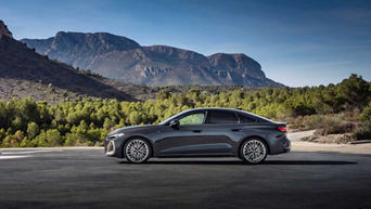 Side profile view of a 2025 Audi A5 model.