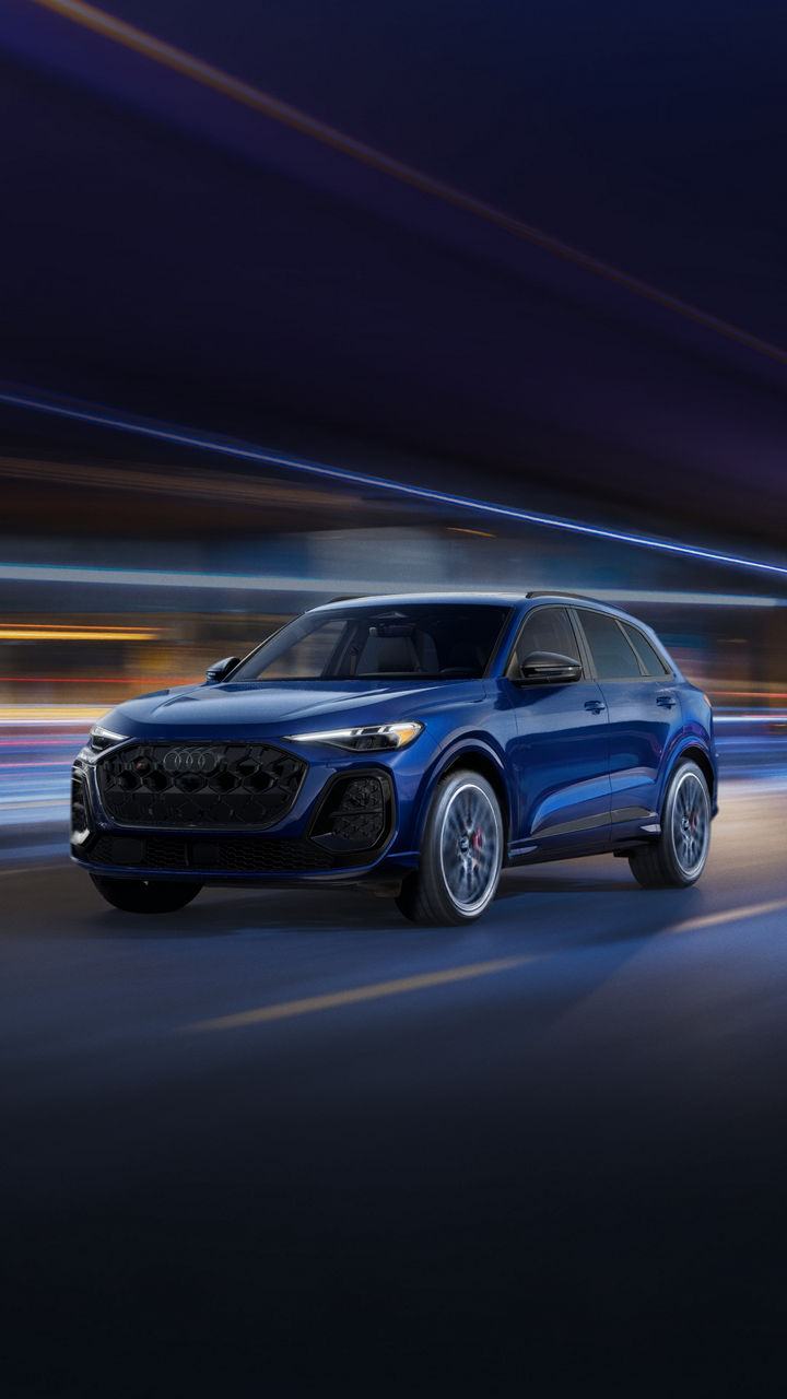 Audi left profile driving.