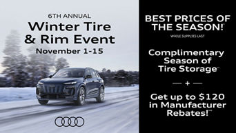 6th Annual | Winter Tire & Rim Event | November 1 - 15