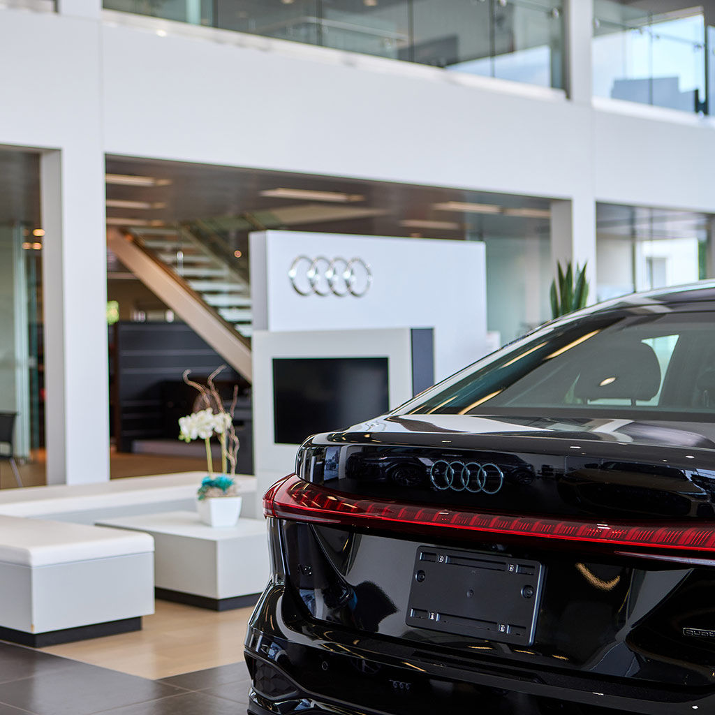 The Audi Sherbrooke dealership showroom.