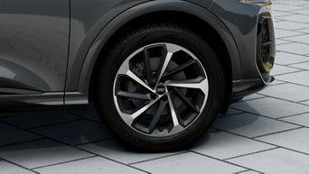 Vue d’un pneu sur un Audi Q5