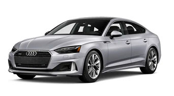 Three quarter view of an Audi A5 parked.