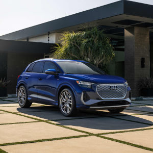Front Side profile of Audi Q4.