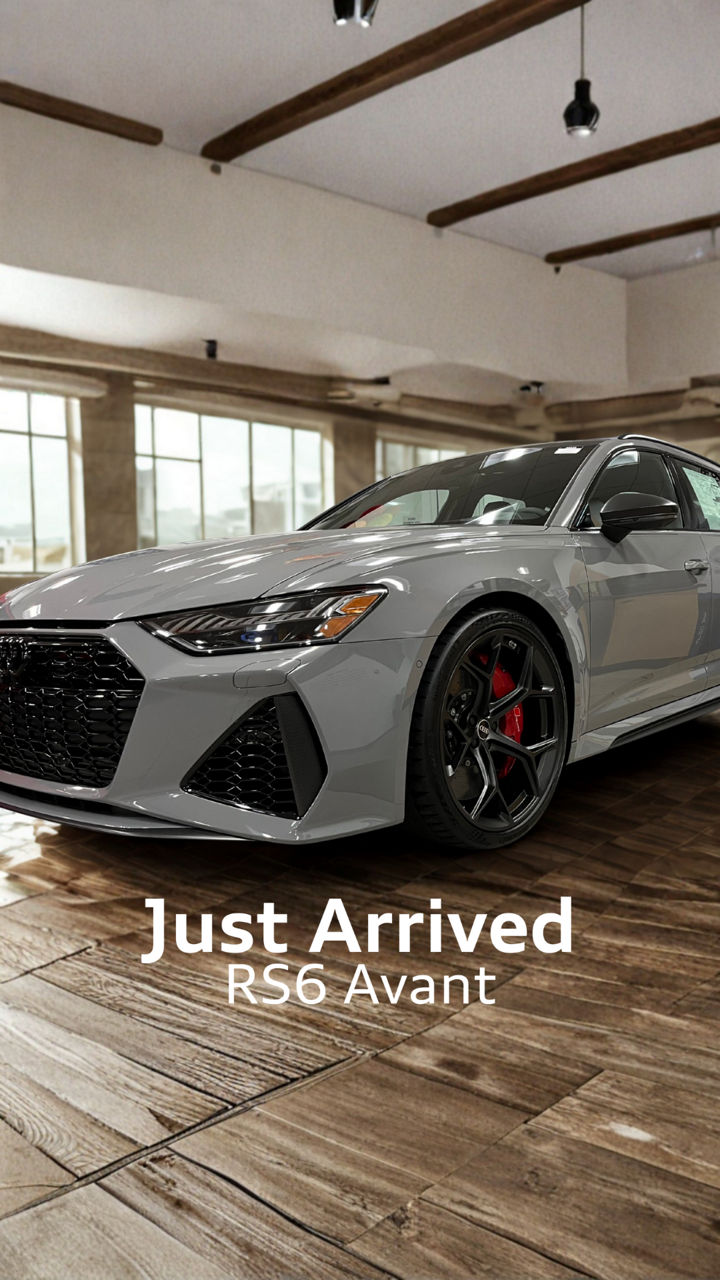 Driver side profile view of an Audi RS6 Avant parked