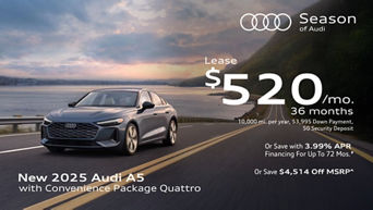 Side view of an Audi A5 driving