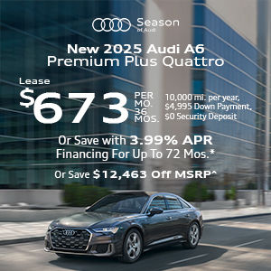 Side view of an Audi A6.