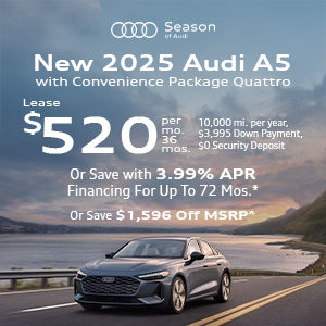 Side view of an Audi.