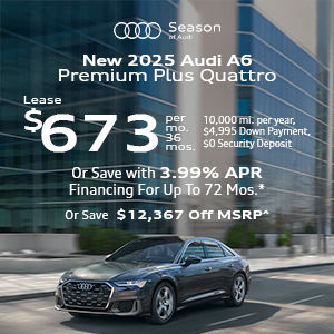 Side view of an Audi A6.