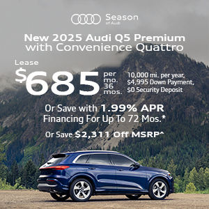 Side view on an Audi Q5 parked.