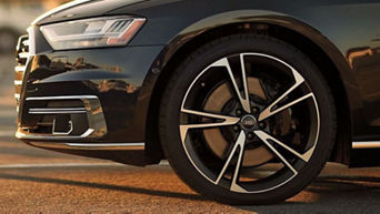 Close up of Audi Tires.