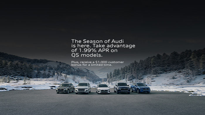 Left side profile view of an Audi Q5 parked.