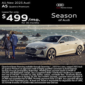 Side view of an Audi A5 parked