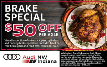 $50 off brakes per axle. Take the discount off above with front or rear brake pad and rotor replacement
