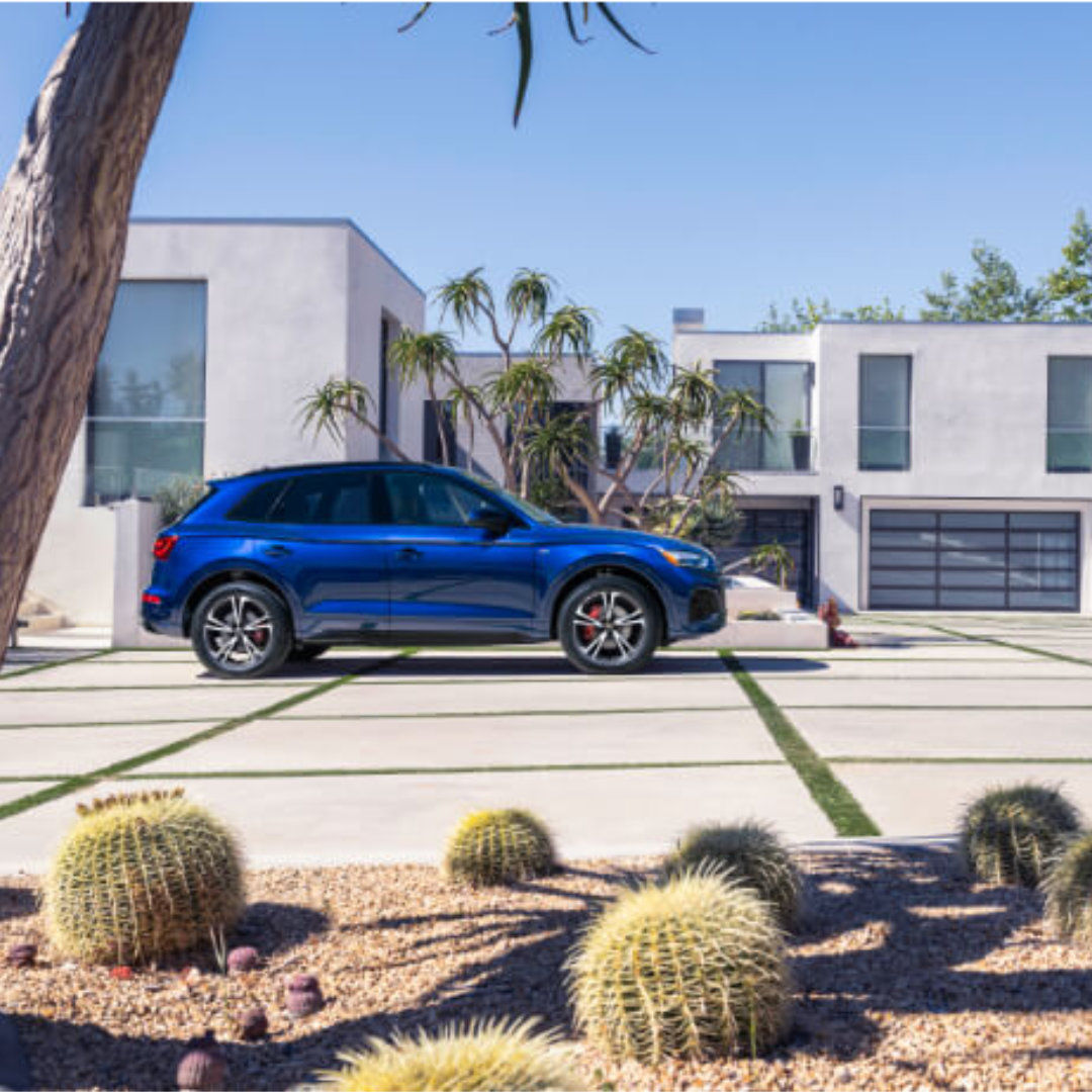 2025 Audi Q5 Exterior Parked In Driveway By Desert Plants