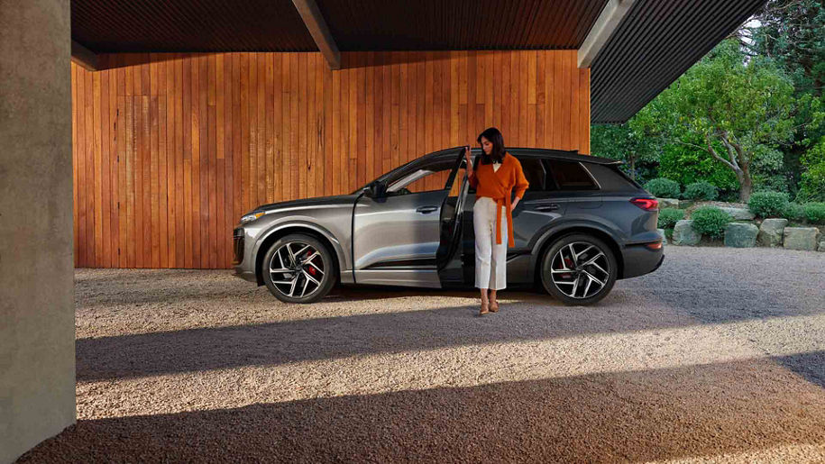 Side profile view of a parked Audi