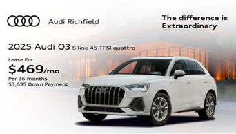 Left side profile of an Audi Q3.
