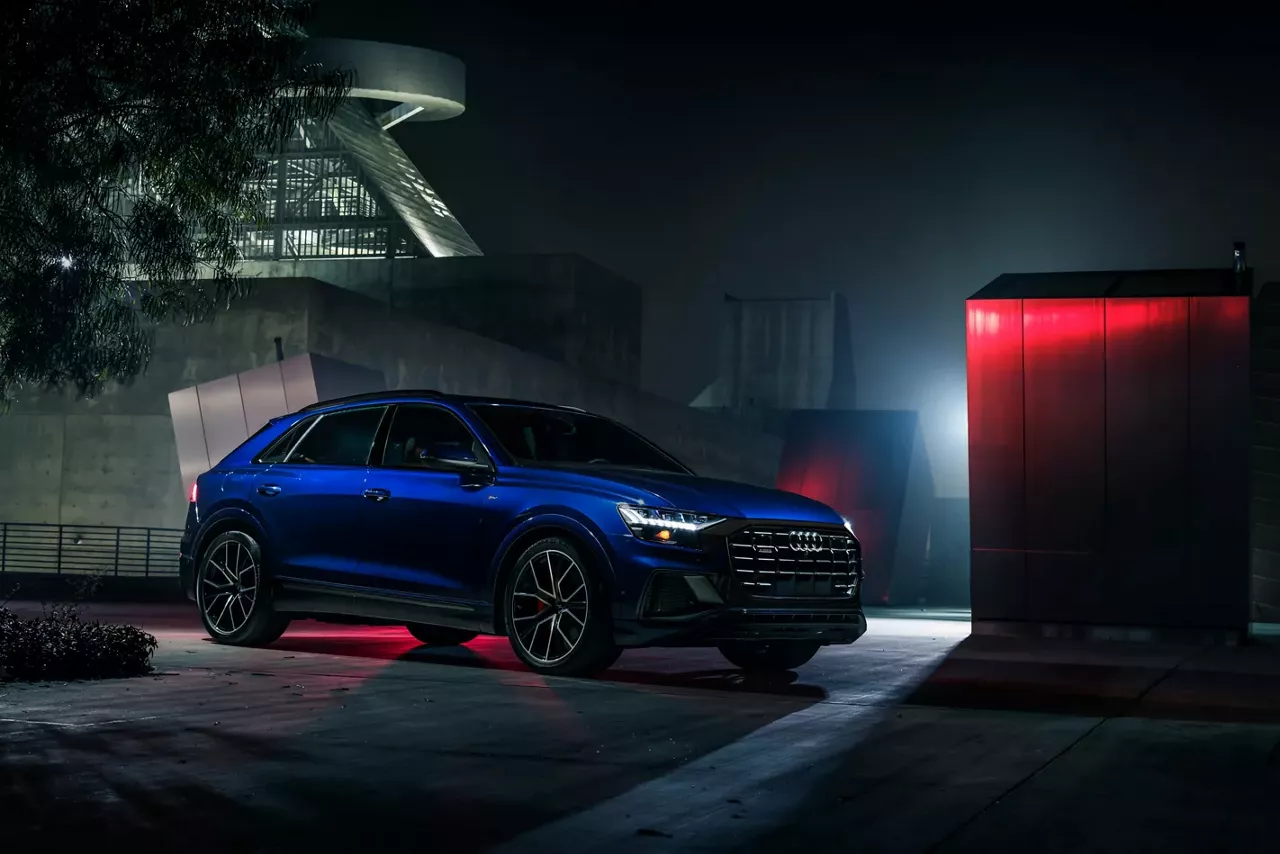 Audi Q8 side parked.