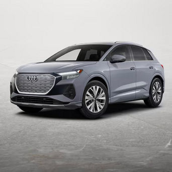 Three quarter view of an Audi parked.