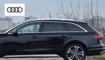 Audi A4 allroad® displayed on a gravel trail outside Dayton, Ohio, showing off-road capability. 