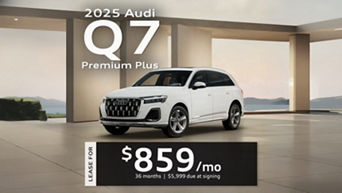 Side profile view of an Audi Q7. 