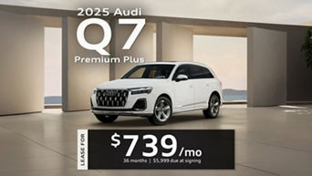 Side profile view of an Audi Q7. 