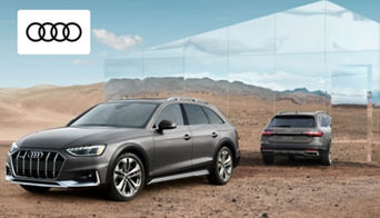 Side view of a new Audi A4 Allroad parked in front of the Audi Dayton dealership in Dayton, OH. 