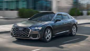 Side profile view of an Audi A6. 