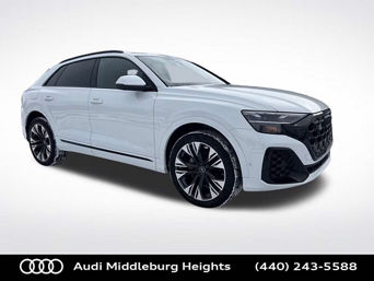 Side profile view of an Audi Q8.
