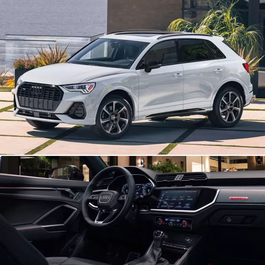 Audi Q3 Exterior (top) and interior (bottom)