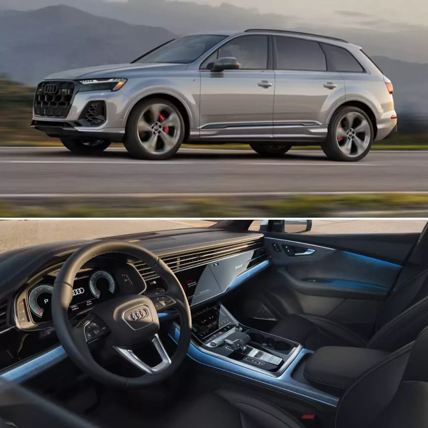 Audi Q5 exterior (top) and interior (bottom)