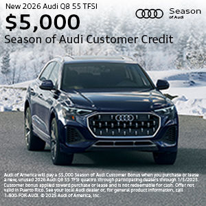 Side view of an Audi.