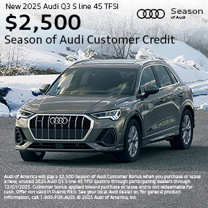 Side view of an Audi.