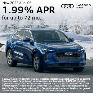 Side view of an Audi.