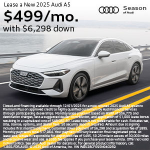 Side view of an Audi.