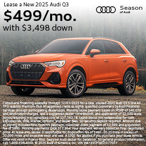 Side view of an Audi.