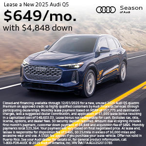 Side view of an Audi.