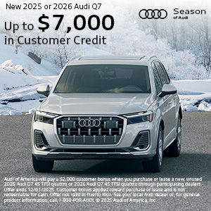 Side view of an Audi.