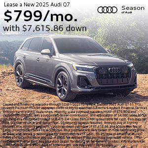 Side view of an Audi.