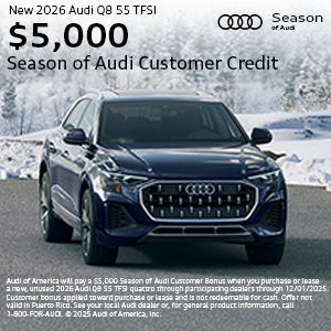 Side view of an Audi.